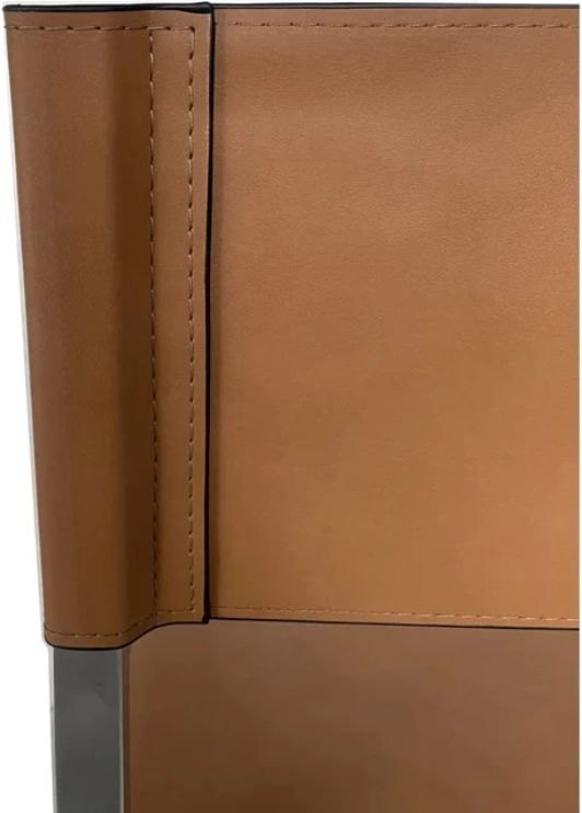 Modus Furniture One Brushed Stainless Steel/Cognac Dining Arm Chair-2