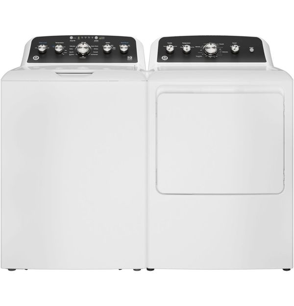 GE White Top Load Washer Electric Dryer Laundry Pair