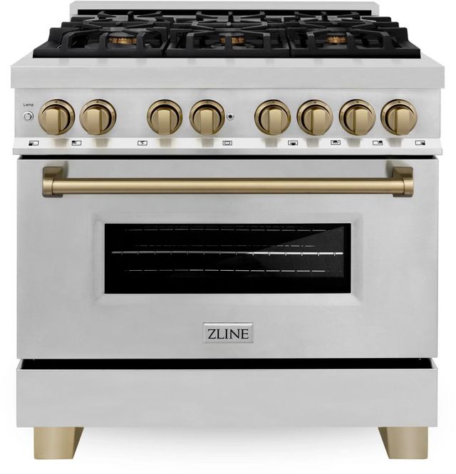ZLINE Autograph Edition 36" Stainless Steel Pro Style Dual Fuel Range