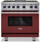 Viking® 7 Series 36" Reduction Red Pro Style Dual Fuel Natural Gas Range with 12" Reversible Griddle-0