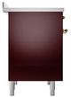Ilve® Nostalgie II Noblesse 40'' Burgundy Pro Style Induction Range with Brass Trim-2