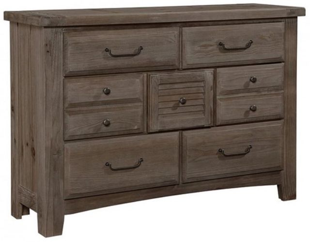 American Wholesale Furniture 5-Piece Lumbermill Saddle Grey Bedroom Set-2