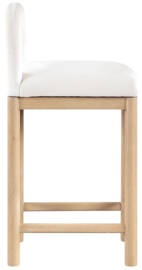 Meridian Furniture Conrad Cream/Natural Upholstered Counter Stool-3
