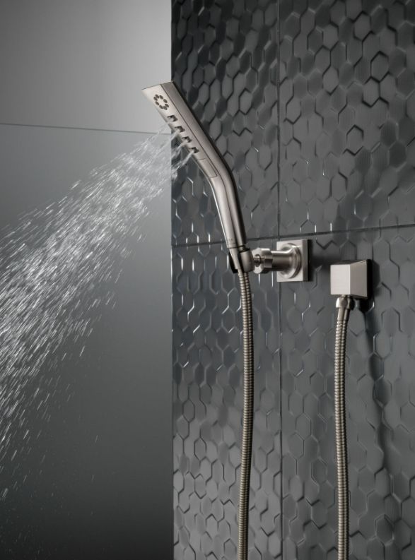 Delta Universal Showering Lumicoat® Stainless H2Okinetic® 3-Setting Wall Mount Hand Shower-1