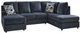 Signature Design by Ashley® Albar Place 2-Piece Cobalt Right-Arm Facing Sectional and Chaise-0