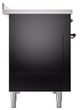Ilve® Nostalgie II Noblesse 48'' Glossy Black Pro Style Induction Range with Burnished Trim-2