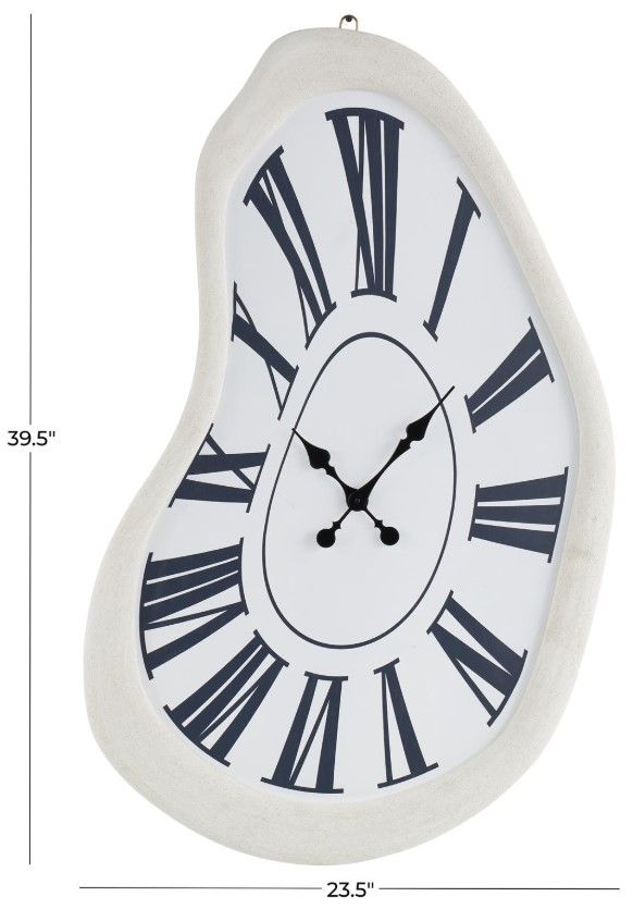 Deco Marche White Wavy Decorative Wall Clock-2