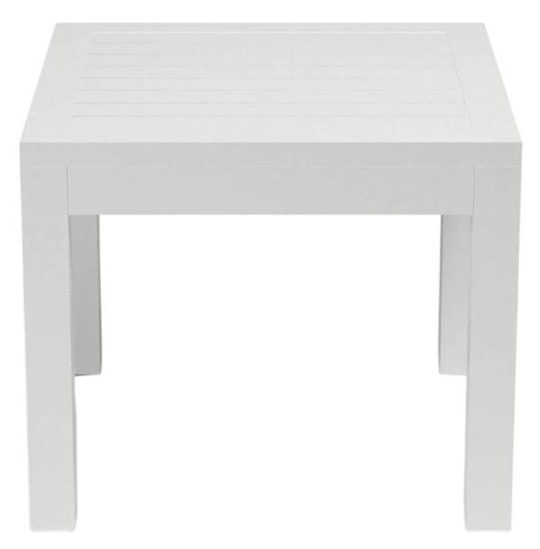 Sunset West Naples Satin White Metal Outdoor End Table-2