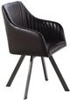Coaster® Arika Black/Gunmetal Tufted Sloped Arm Swivel Dining Chair-0