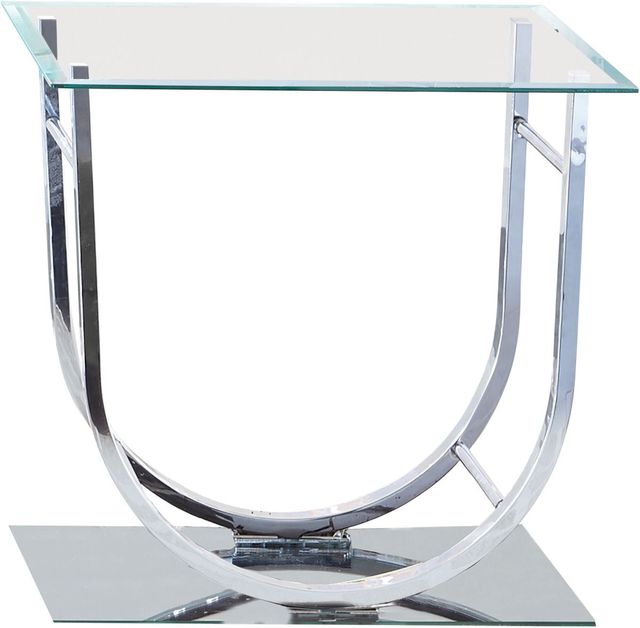 Coaster® Danville Glass Top  End Table with Chrome U-Shaped Base-0