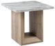 Global Furniture USA T02 White End Table with Natural Base-0