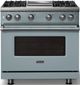 Viking® 5 Series 36" Novembery Sky Pro Style Gas (LP) Range with Polished Chrome Trim-4