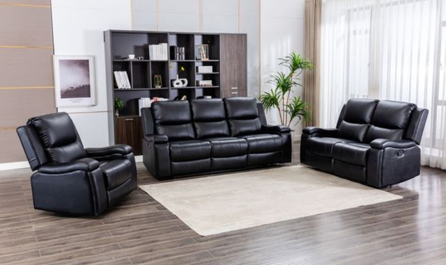 Mazin Furniture Maddox Black Reclining Sofa-3