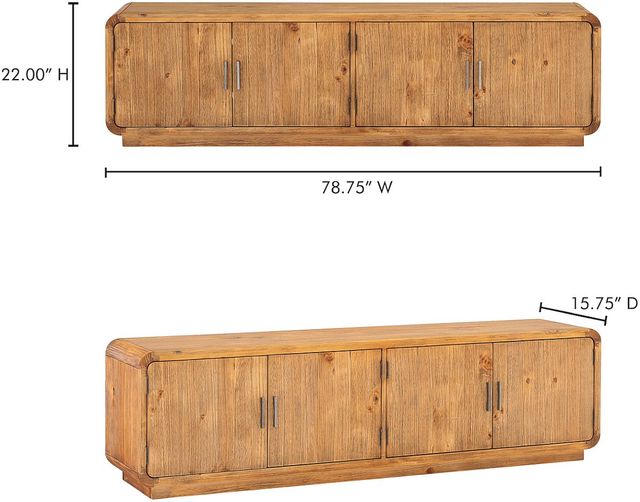 Moe's Home Collection Monterey Rustic Blonde Media Cabinet-3
