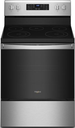 front view of the Whirlpool® 30" Stainless Steel Freestanding Electric Range