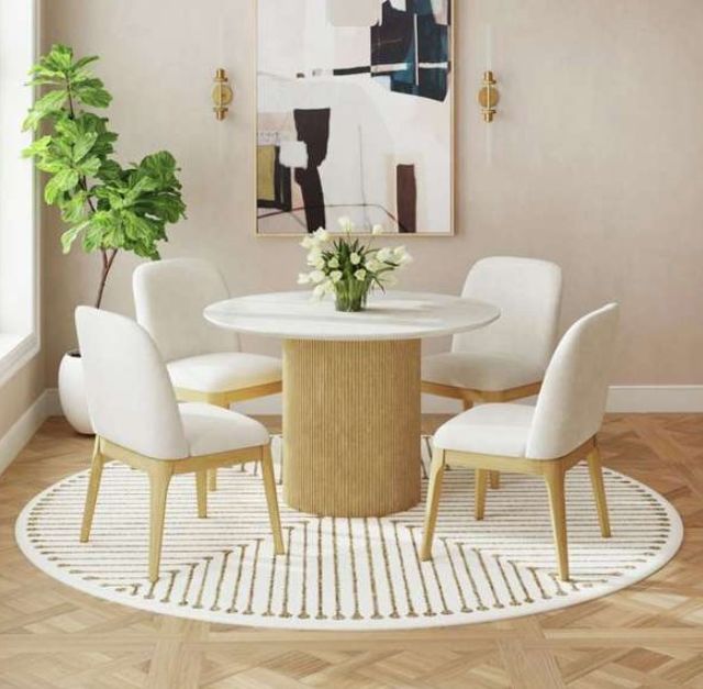 Elements International Sylvie Natural/White Dining Chair-1