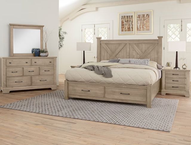 Artisan & Post by Vaughan-Bassett Cool Rustic Clear Maple King Storage Panel Bed-1