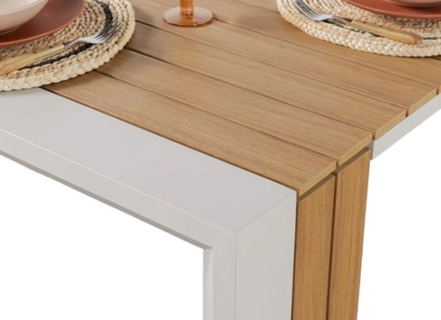 Transformer Table Transformer Light Gray/Light Oak Aluminum/Polystyrene Outdoor Extendable Dining Table-2