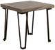 International Furniture Direct Natural Parota Brown End Table with Black Base-0