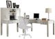 Parker House® Boca 4-Piece Cottage White L-Shaped Office Desk with Hutch Set -0
