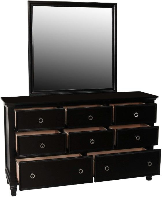 New Classic® Home Furnishings Tamarack Black Dresser and Mirror Set-3
