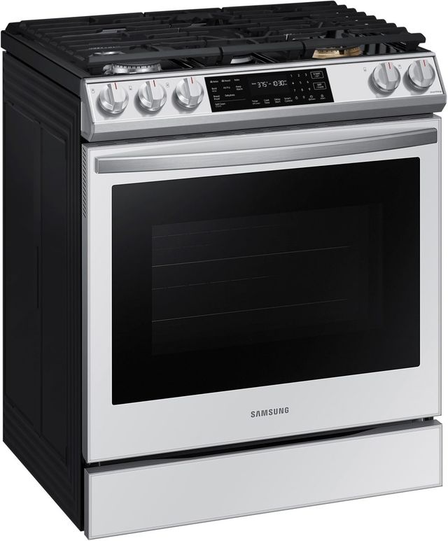 Samsung 8511 Series 30" White Glass Slide In Gas Range-2