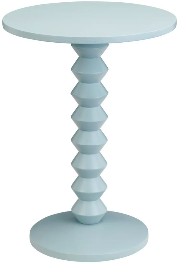Crestview Collection Taylor Light Blue Painted Round Accent End Table-0
