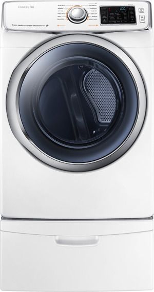 Samsung 6300 Series 7.5 Cu. Ft. White Front Load Gas Dryer-3
