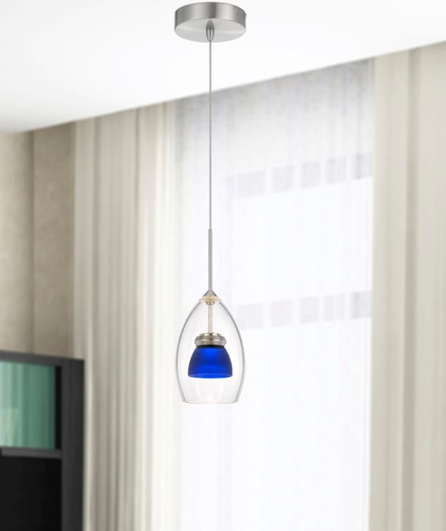 Cal® Lighting & Accessories Frosted Blue Mini Pendant-1