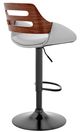 Armen Living Karter Gray/Walnut/Black Adjustable Bar Stool-2