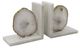 A & B Home 2-Piece Polished White Agate and Marble Bookend Set-0