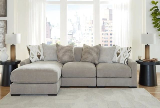 Benchcraft® Aslan Court 3-Piece Pebble Left-Arm Facing Sectional and Chaise-1