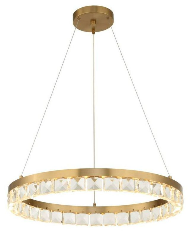 Uttermost® Segovia Warm Brass LED Chandelier with Crystals Accent-0