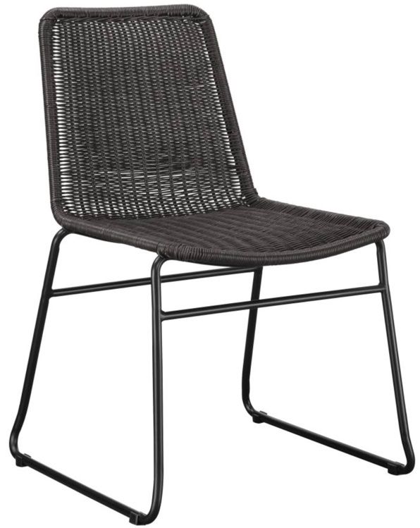 Coaster® Aviano 5-Piece Gray/Gunmetal Round Glass Top Dining Table Set-2