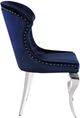 Coaster® Cheyanne 2-Piece Ink Blue/Polished Chrome Upholstered Dining Side Chair Set-3