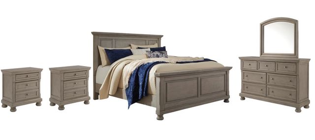Signature Design by Ashley® Lettner 5-Piece Light Gray Queen Panel Bed Set-0