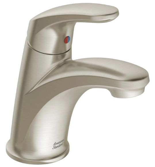 American Standard Colony® PRO Brushed Nickel Single Hole Single-Handle Bathroom Faucet with Less Drain and Lever Handle-0
