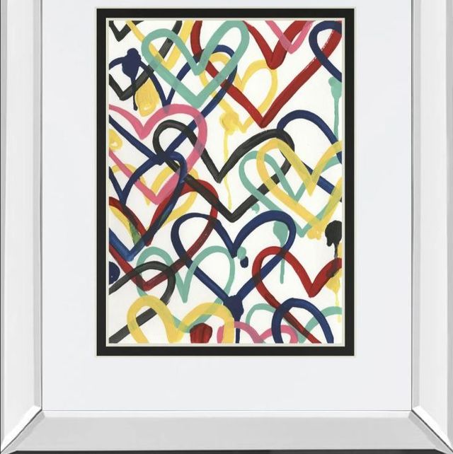 Classy Art Heart Scribbles II by June Erica Vess Mirror Framed Wall Art-1