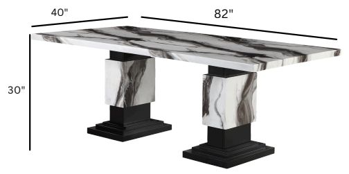 Global Furniture USA D12 7-Piece Black/White Dining Set-1