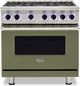 Viking® 7 Series 36" Cypress Green Pro Style Natural Gas Range-0