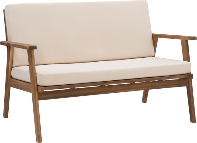 Linon Cosgrove 4-Piece Natural Fabric/Wooden Outdoor Conversation Set-3