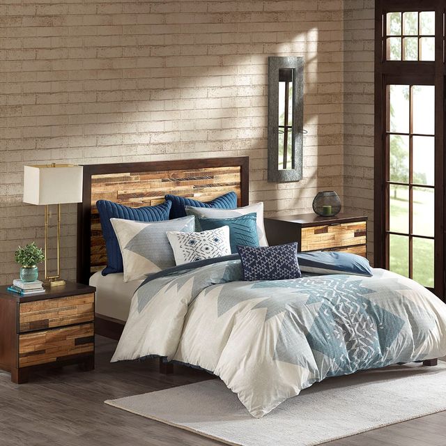 Olliix by INK+IVY 3 Piece Blue King/California King Nova Duvet Cover Mini Set-1