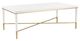 Chelsea House Hamlet White Cocktail Table with Antique Brass Accents-0
