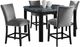 Elements International Francesca 5-Piece Black/Blue/Gray Fabric Counter Dining Set-0