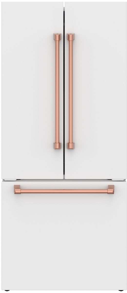 Thor Kitchen Gordon Ramsay Series 30" White French Door Counter Depth Refrigerator with Rose Gold Hardware-2