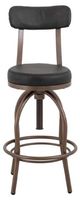 International Furniture Direct Altea Gunmetal/Matte Dark Brown Upholstered Adjustable Barstool-1