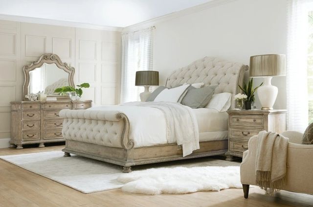 Hooker® Furniture Castella Antique Slate/Natural Tan King Sleigh Bed-1