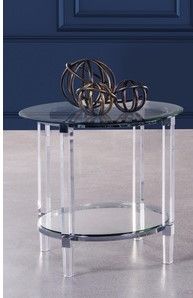 Mazin Furniture Lyrica Clear Glass End Table-1