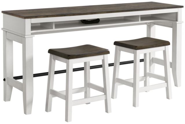 Intercon Kona Gray Sofa Bar Table with White Base-2