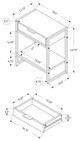 Monarch Specialties Inc. Grey Cement 24"H Chrome Metal Accent Table with Shelf-3